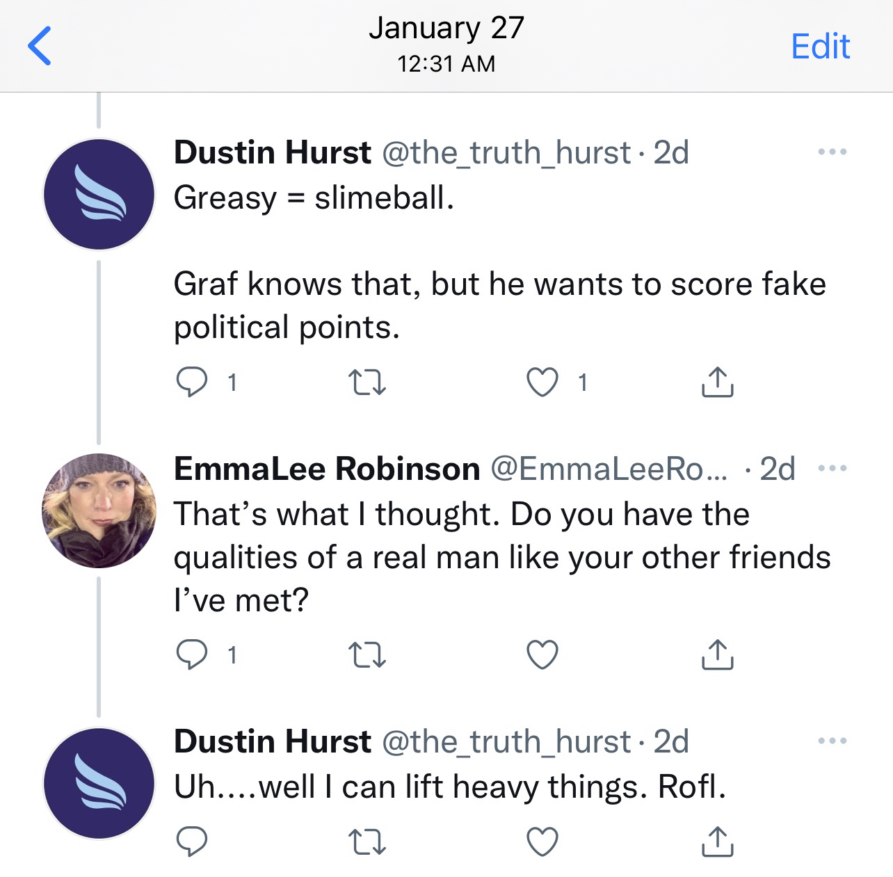 Dustin Hurst 'Greasy Graf' post 2020