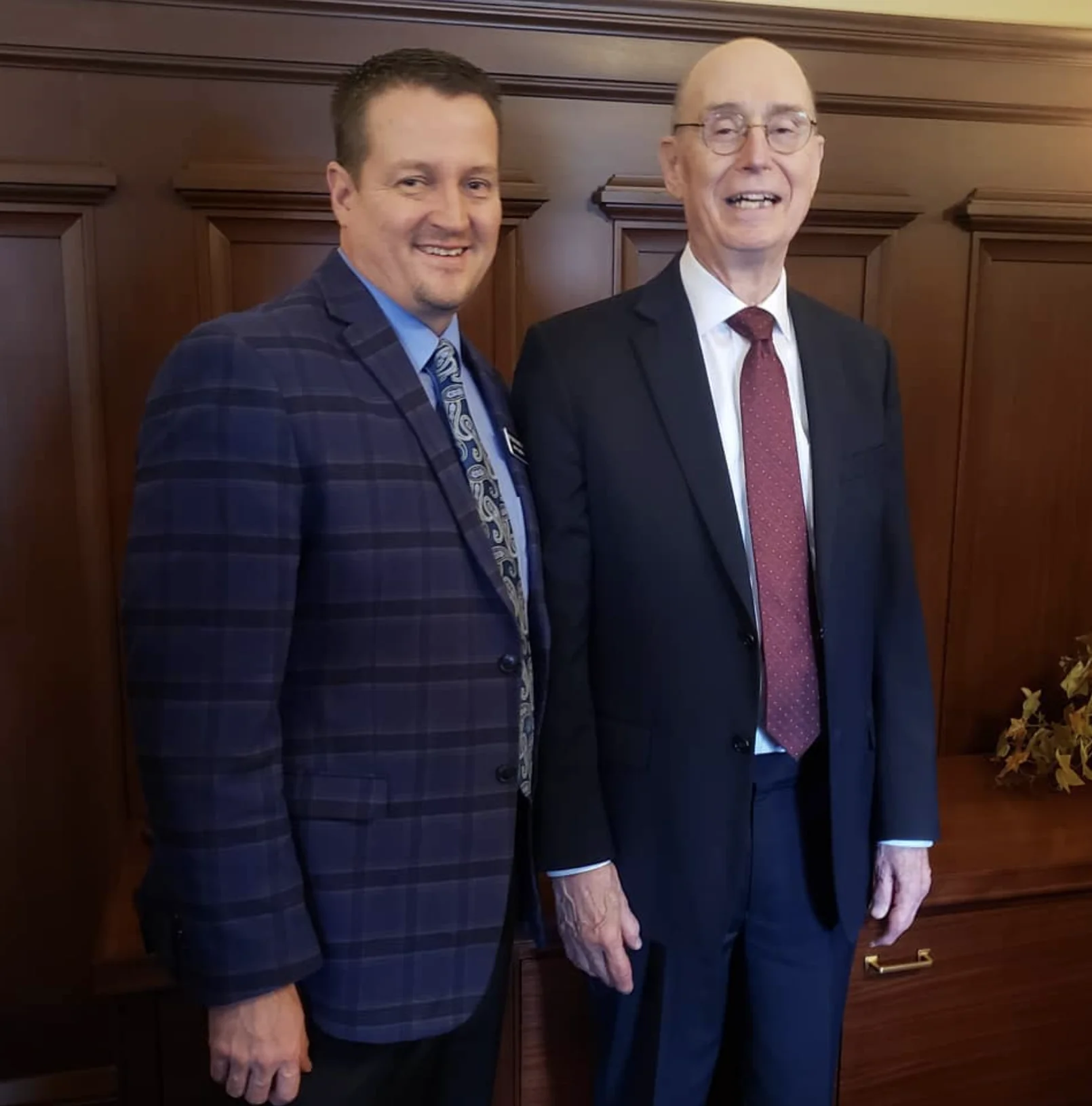 Chad Christensen with Henry Eyring LDS Church