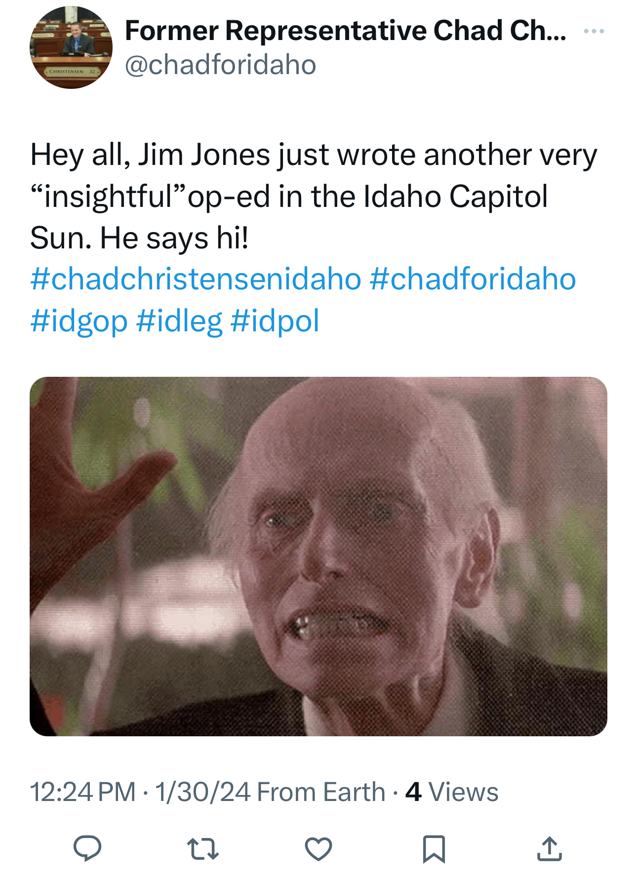 @chadforidaho Twitter/X post